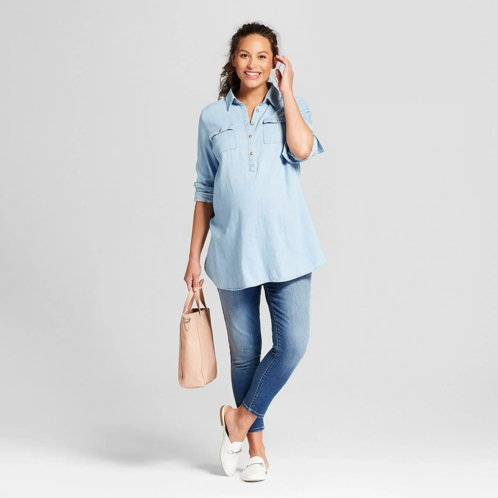 Isabel Maternity by Ingrid & Isabel Inset Panel Skinny Crop Jeans