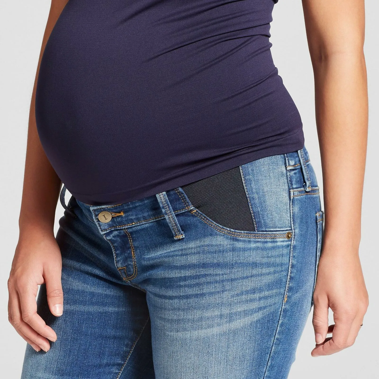 Isabel Maternity by Ingrid & Isabel Inset Panel Skinny Crop Jeans