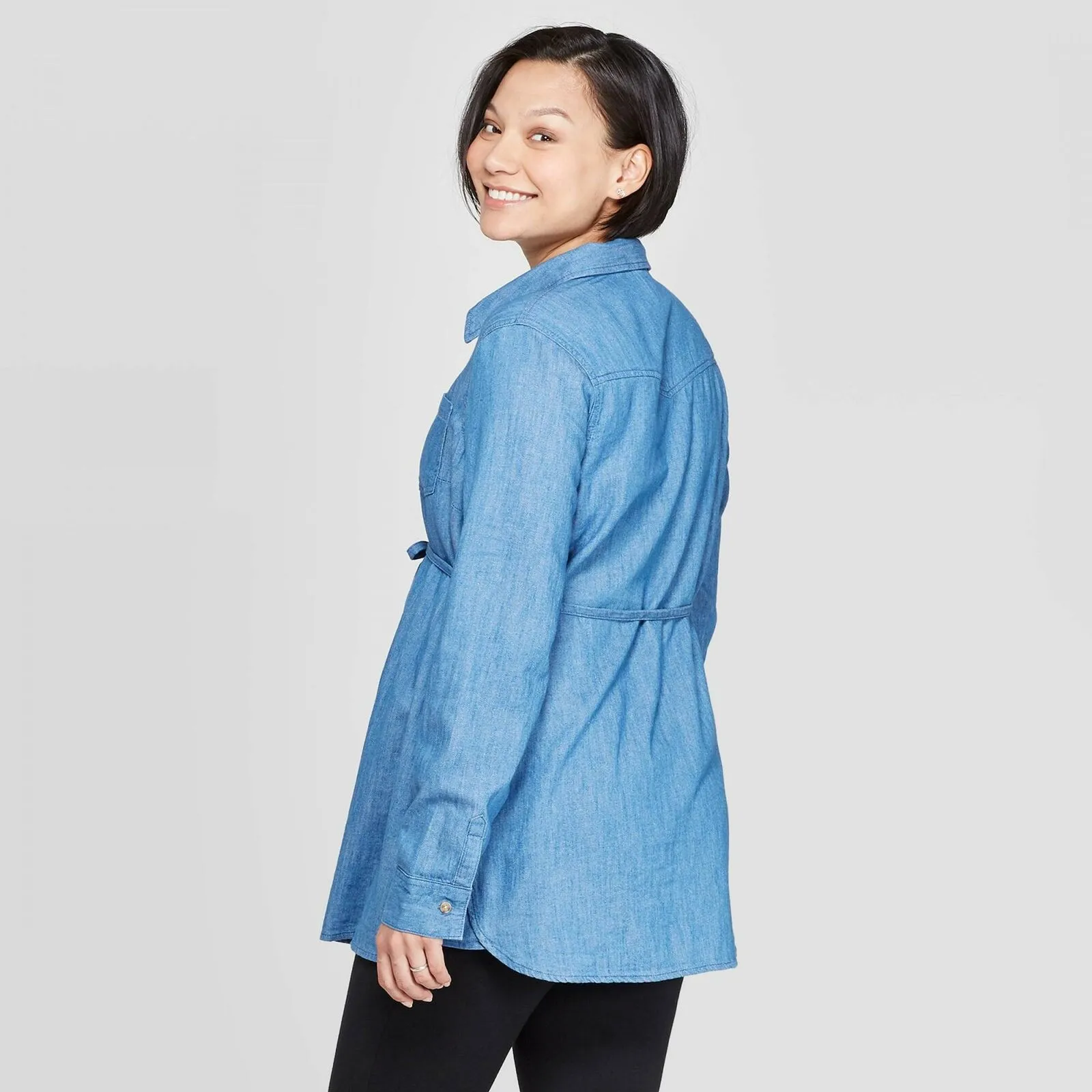Isabel Maternity by Ingrid & Isabel Long Sleeve Denim Button-Down Shirt