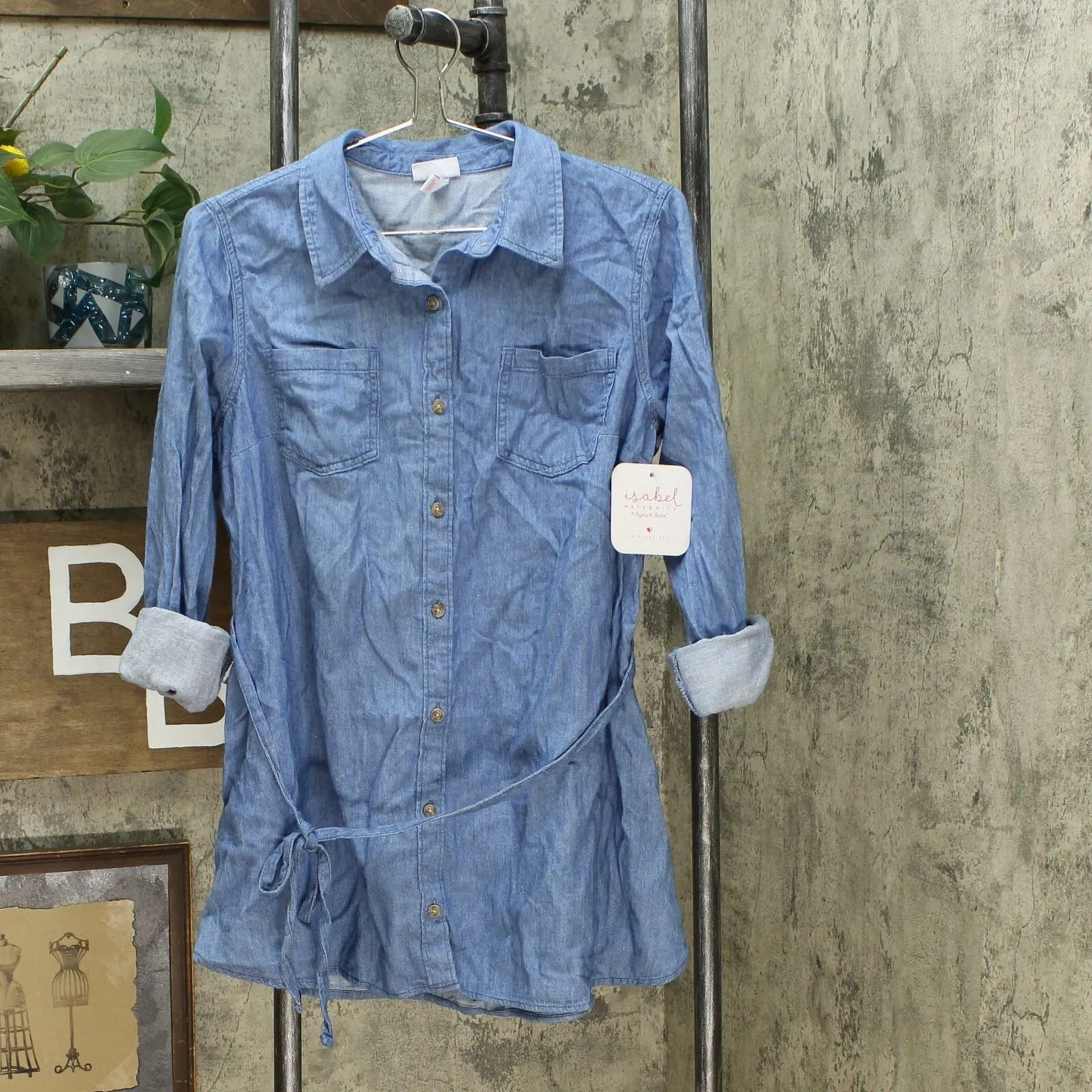 Isabel Maternity by Ingrid & Isabel Long Sleeve Denim Button-Down Shirt