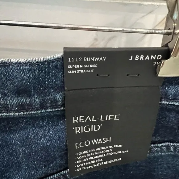 J Brand 1212 Runway Straight in Experience Destruct Super High Rise Jeans