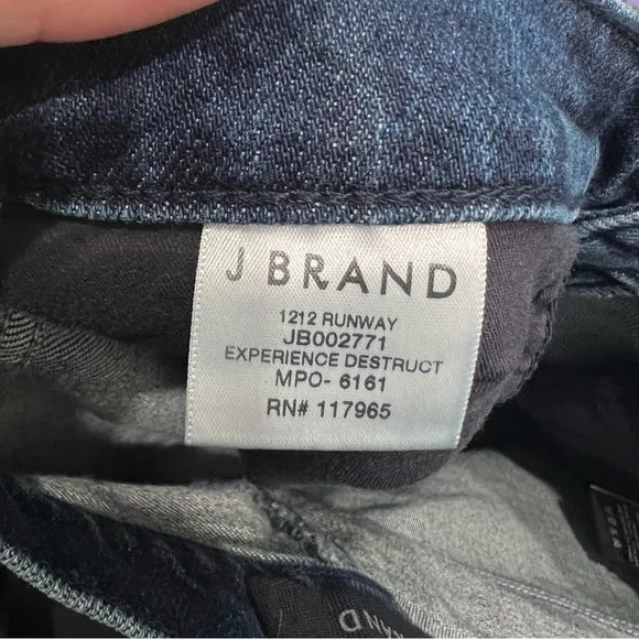 J Brand 1212 Runway Straight in Experience Destruct Super High Rise Jeans