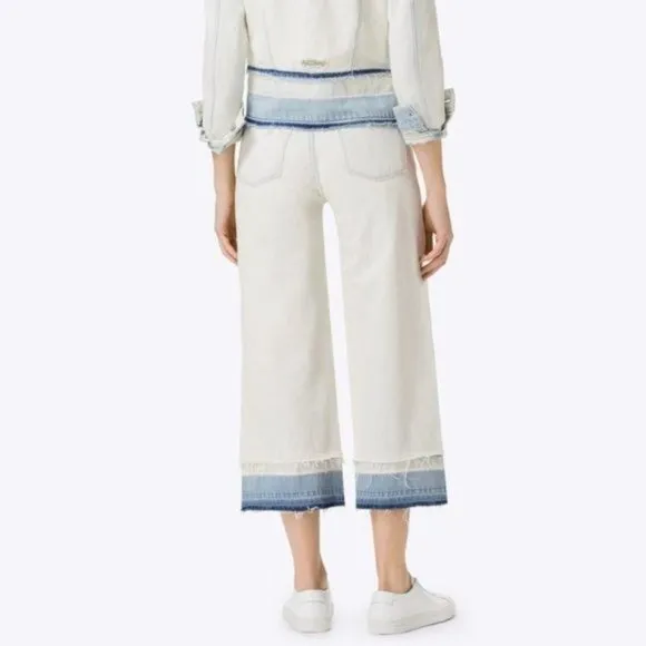 J Brand Liza Mid-Rise Culotte in Ecstasy Cut Off Raw Hem Acid