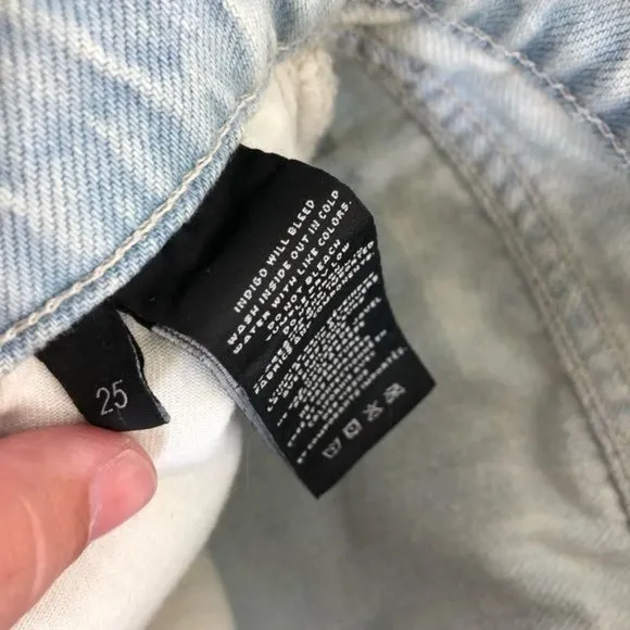 J Brand Liza Mid-Rise Culotte in Ecstasy Cut Off Raw Hem Acid