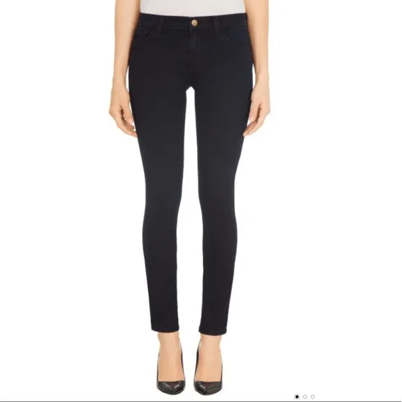J Brand Mid-Rise Dark Wash Skinny Jeans