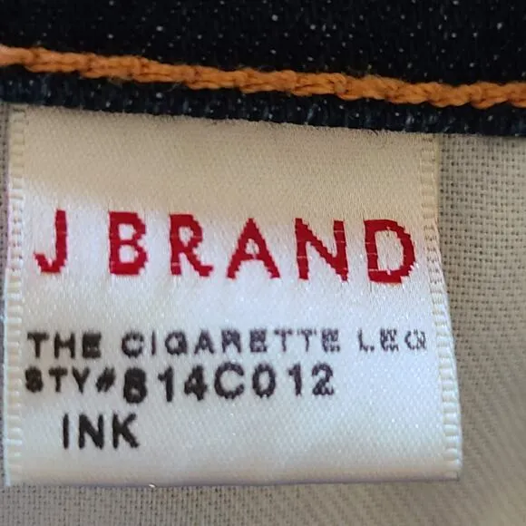 J BRAND The Cigarette Leg Ink Dark Wash Stretch Denim Jeans Women's 27 TALL