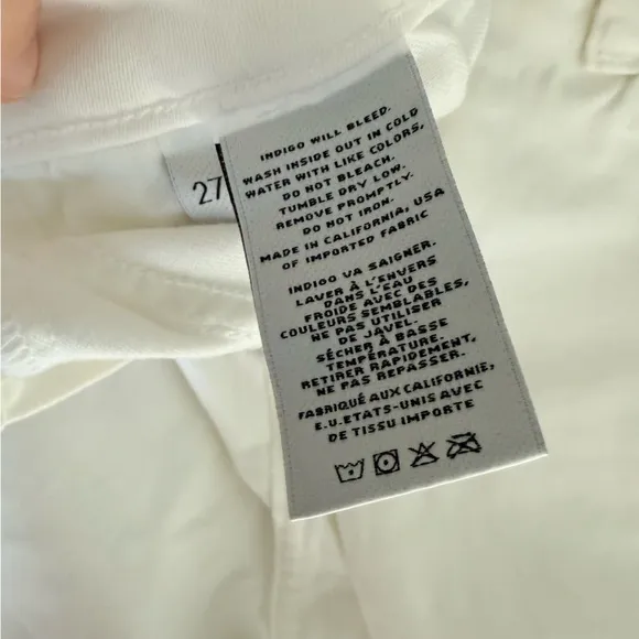 J Brand White Straight Leg Jeans