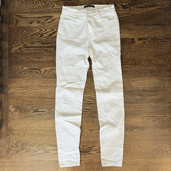 J Brand White Straight Leg Jeans