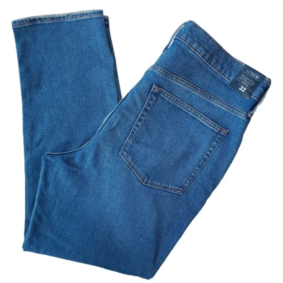 J. Crew Essential Straight Denim Jean 32 #BJ823 Meadow Blue Medium Wash Jeans