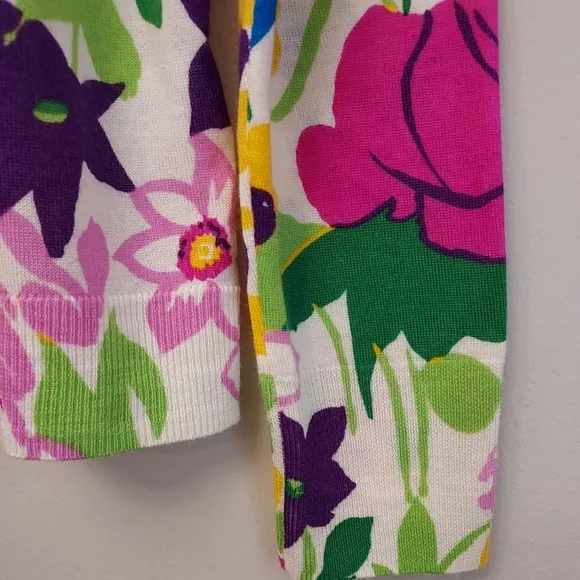 J. Crew Floral Pullover Merino Wool Sweater Size Small