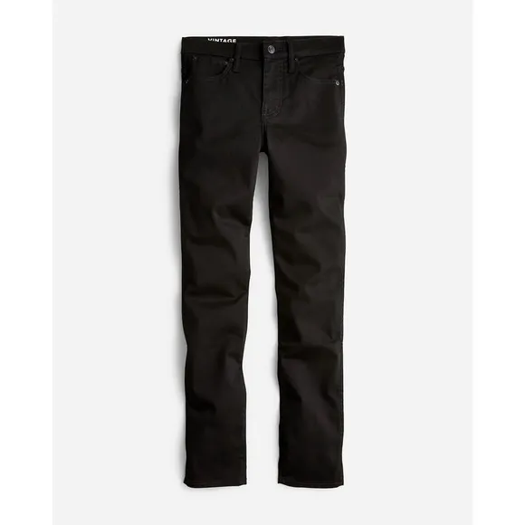 J. Crew Tall 9&quot; Mid-Rise Vintage Slim-Straight Jean in Stay Black Wash