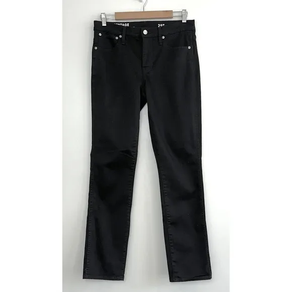 J. Crew Tall 9&quot; Mid-Rise Vintage Slim-Straight Jean in Stay Black Wash