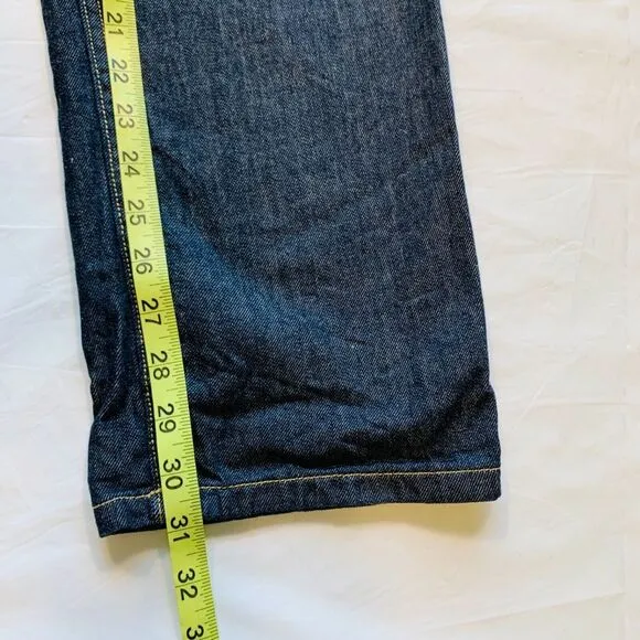 J. Jill Straight Leg‎ Jeans Faded Whiskered 100% Cotton Dark Wash 8 (31x31) NWOT