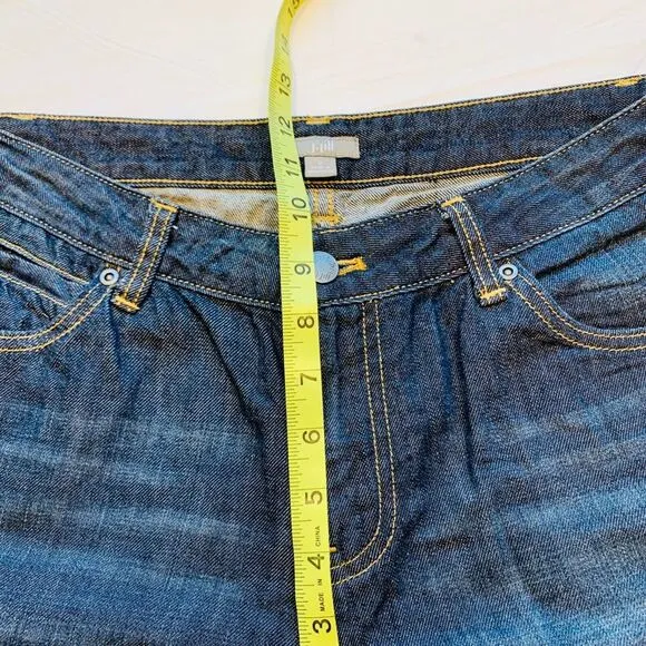 J. Jill Straight Leg‎ Jeans Faded Whiskered 100% Cotton Dark Wash 8 (31x31) NWOT
