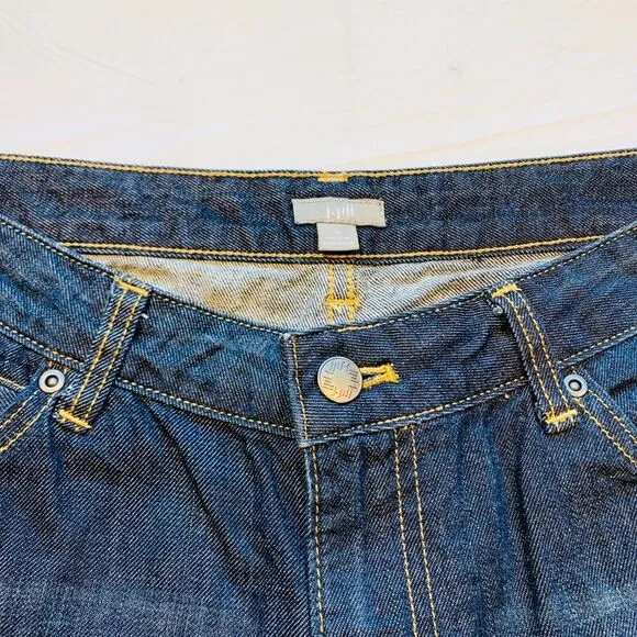 J. Jill Straight Leg‎ Jeans Faded Whiskered 100% Cotton Dark Wash 8 (31x31) NWOT