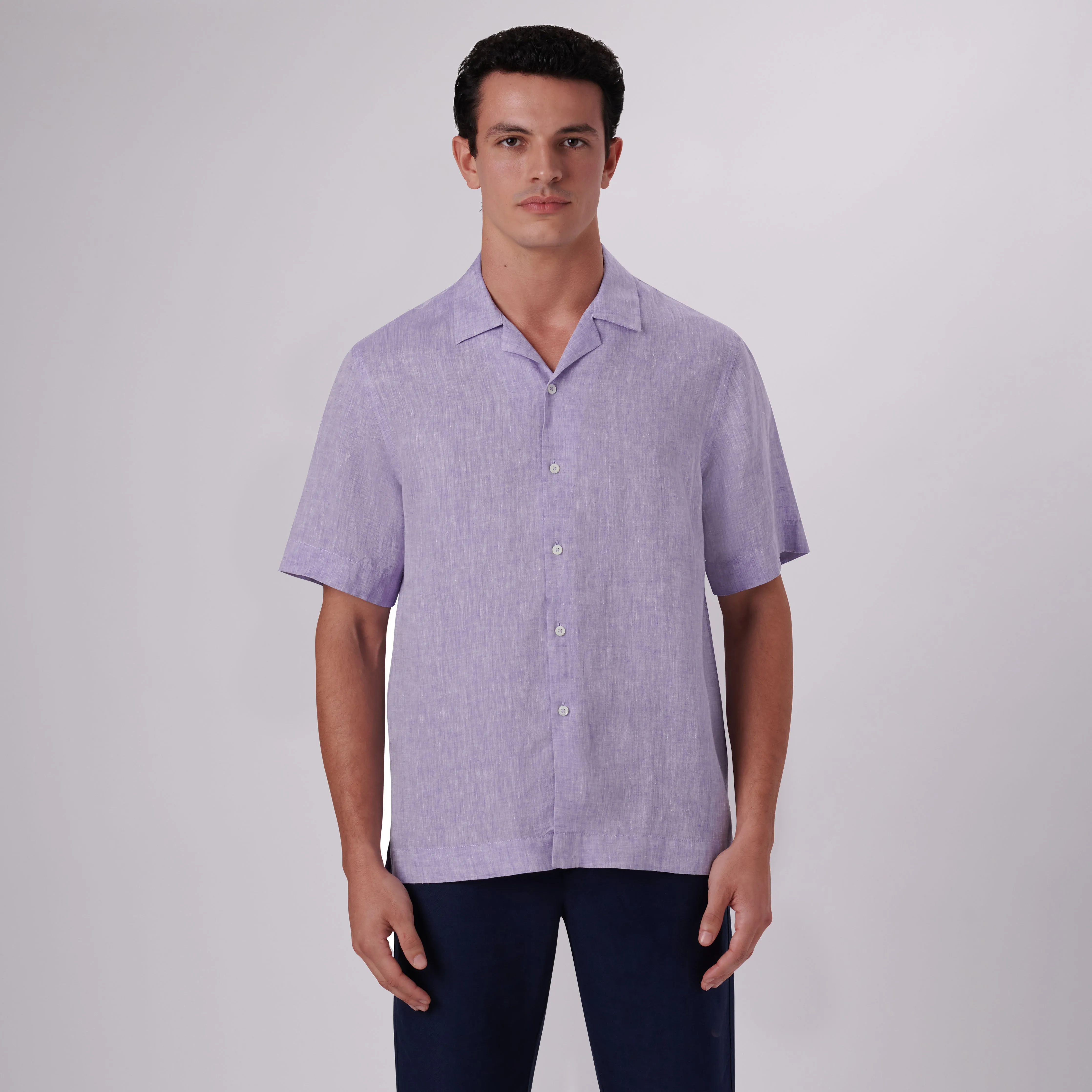 Jackson Solid Short Sleeve Linen Shirt