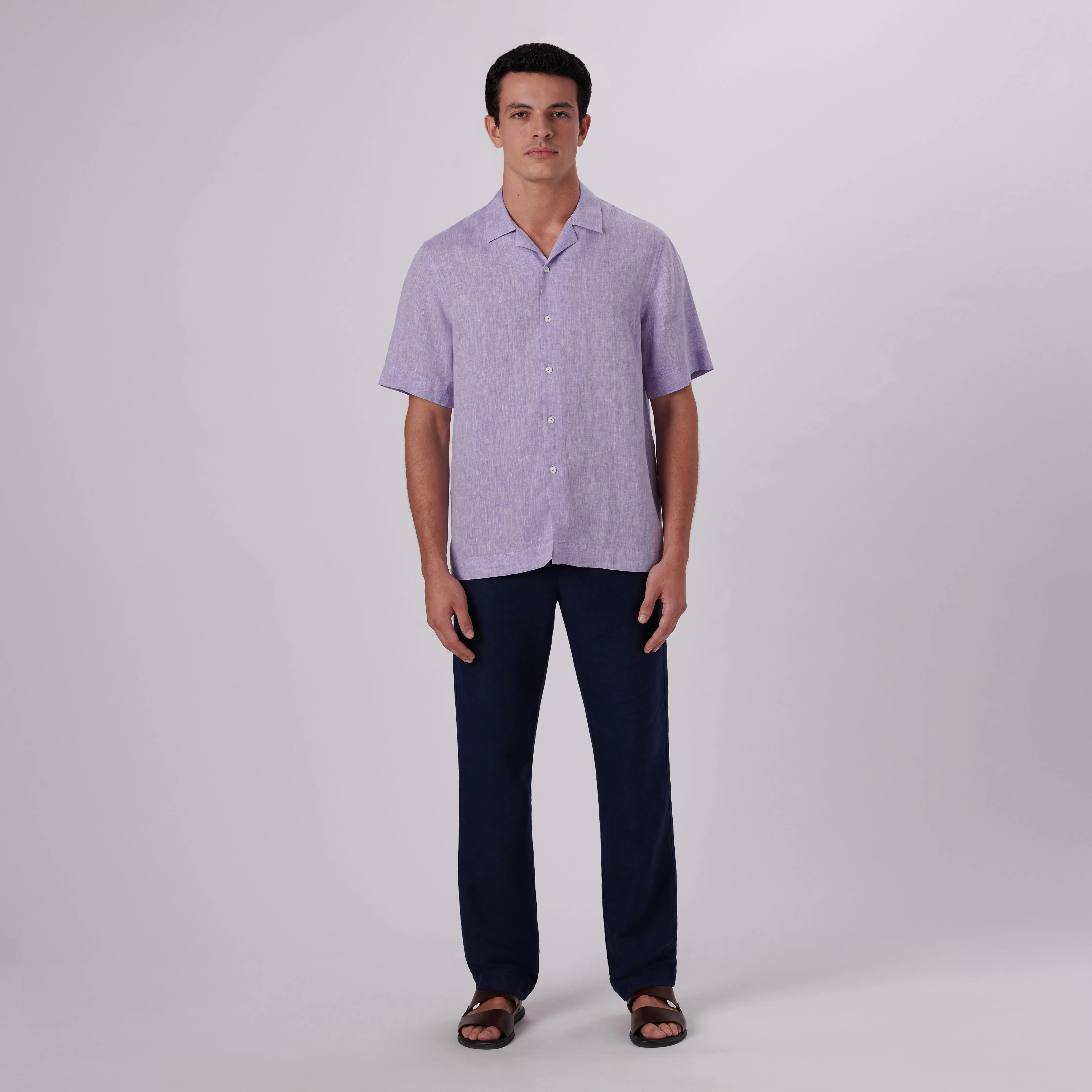 Jackson Solid Short Sleeve Linen Shirt