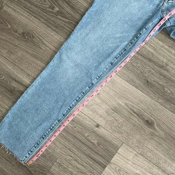 J.CREW Essential Straight Jeans Size 27 TALL Light Blue Raw Hem Stretch 90s NWT
