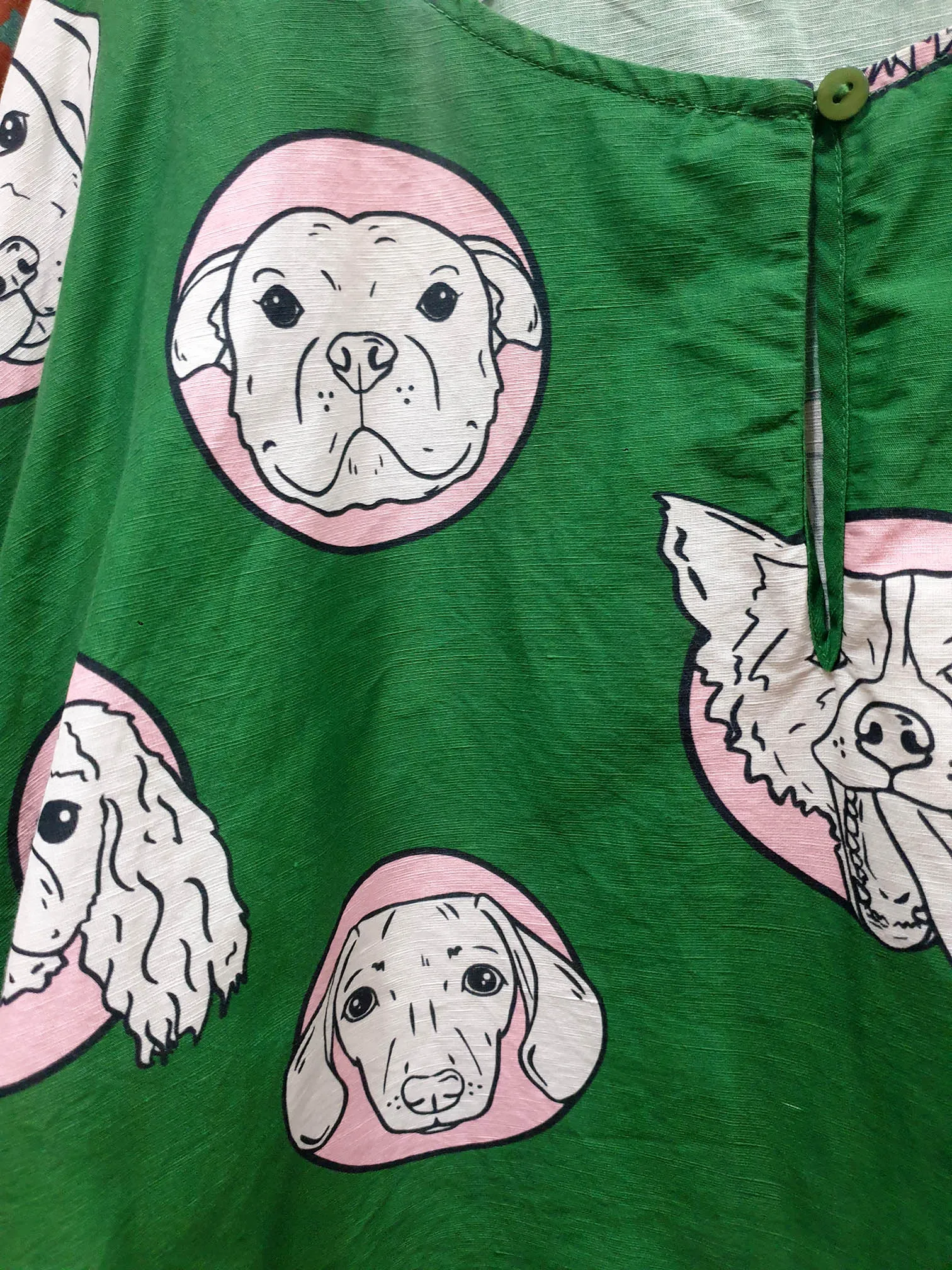 Jericho Road green dog print top size 12