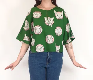 Jericho Road green dog print top size 12