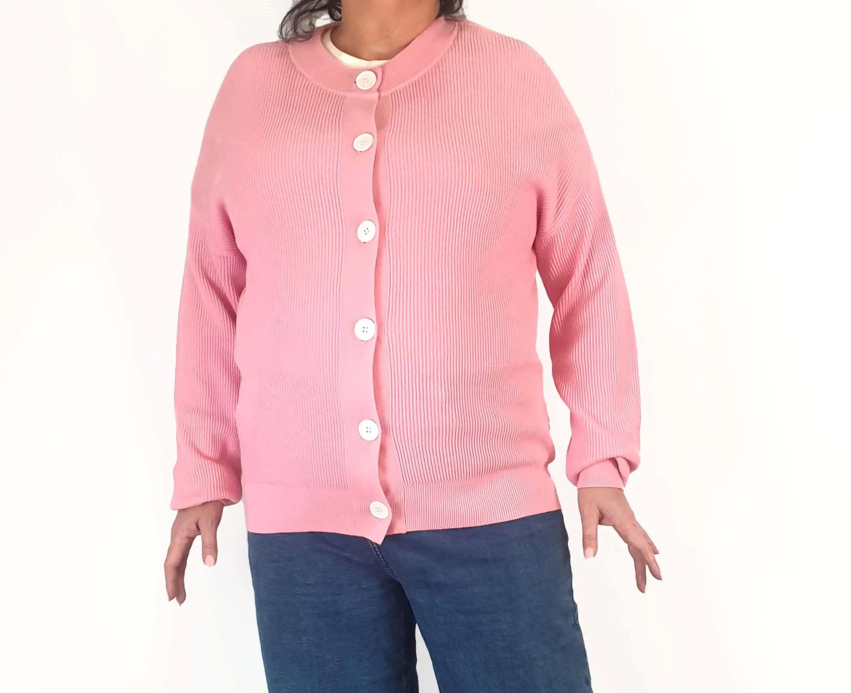 Jericho Road pink cotton daisy cardigan size 18