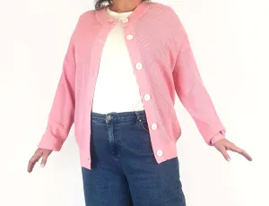 Jericho Road pink cotton daisy cardigan size 18