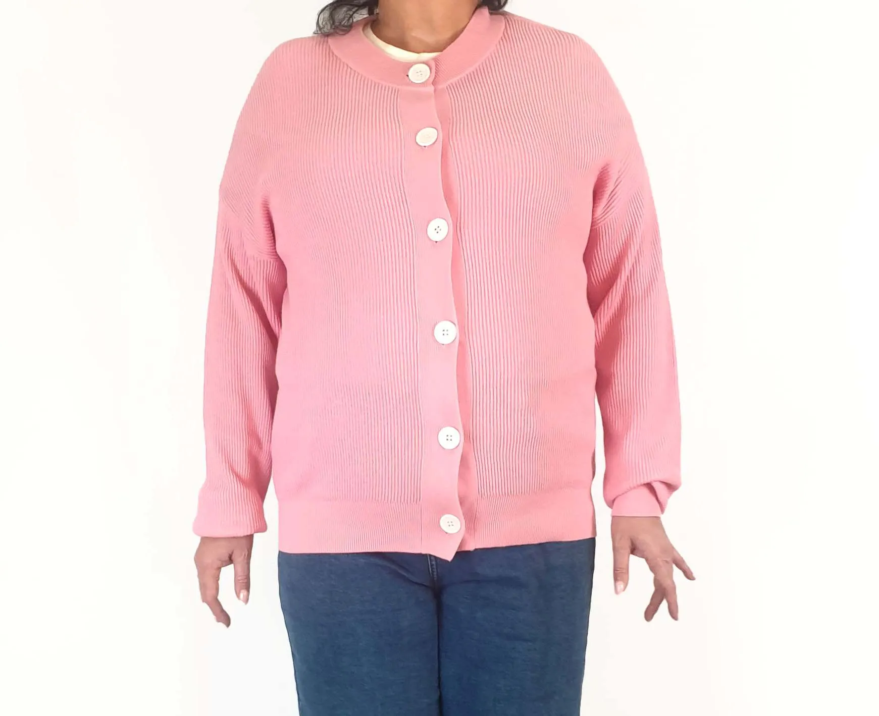 Jericho Road pink cotton daisy cardigan size 18