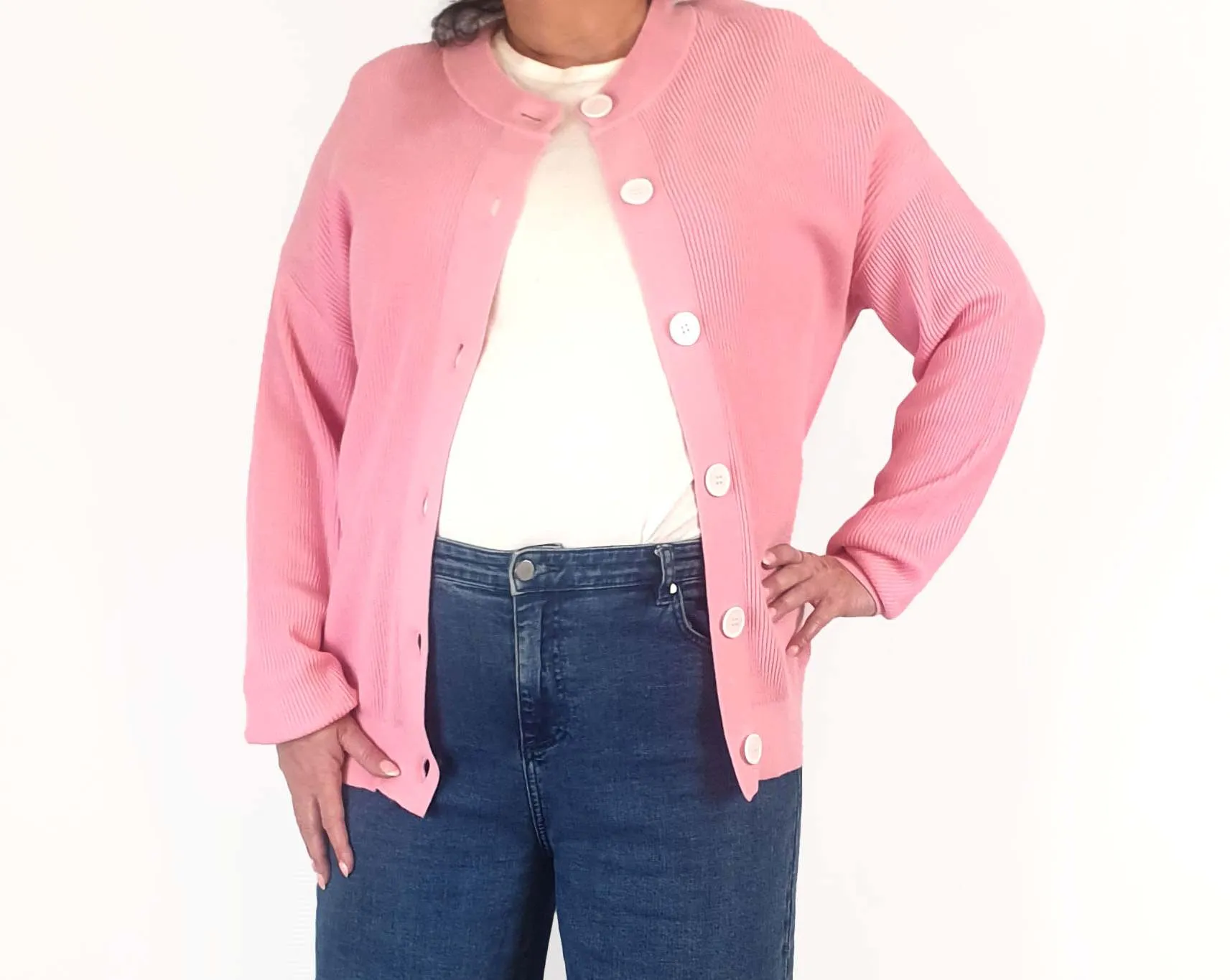Jericho Road pink cotton daisy cardigan size 18
