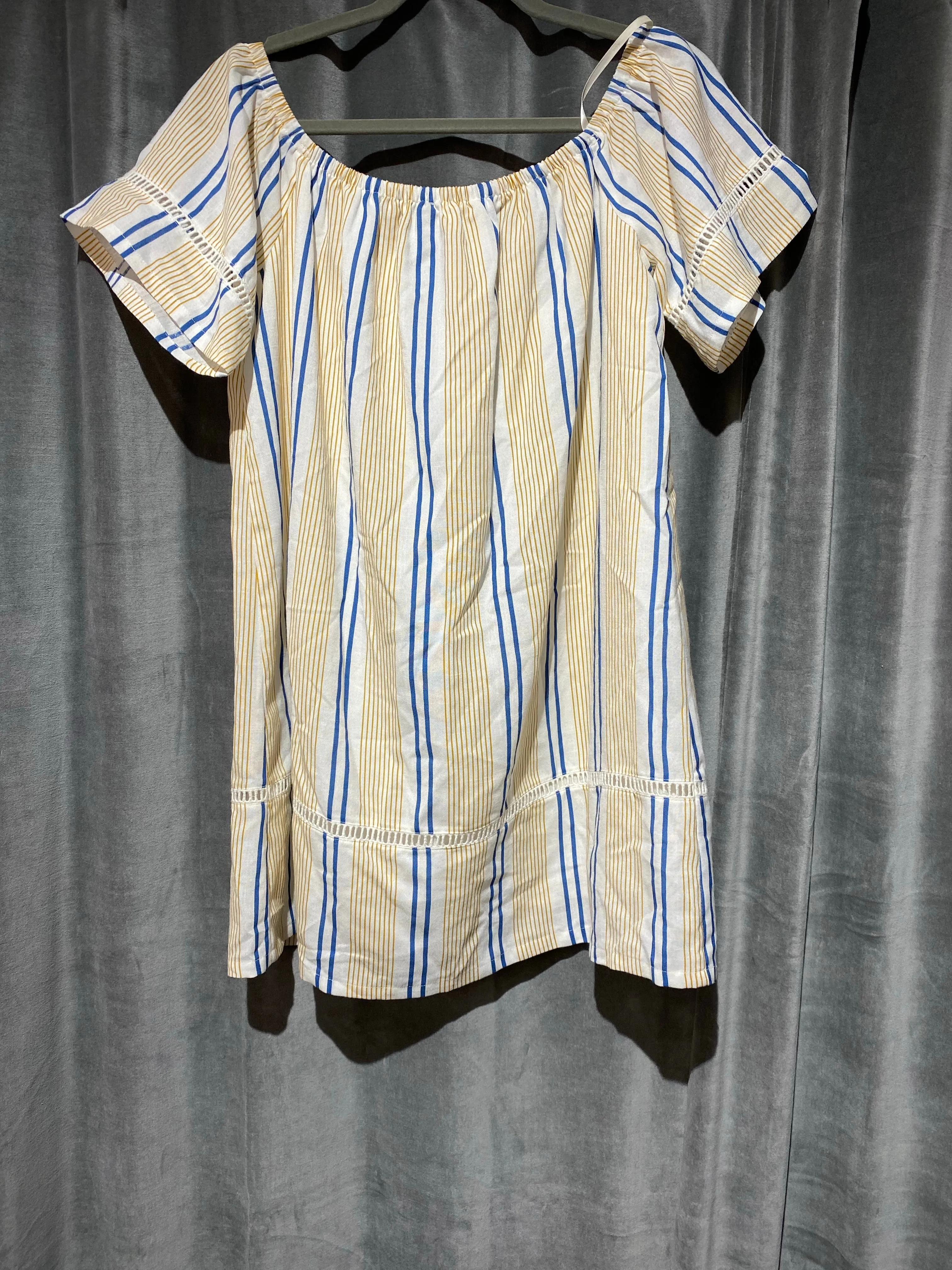 J.O.A Los Angeles Off the Shoulder Striped Shift Dress