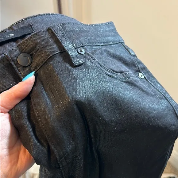 Joe’s Jeans Black Silver Metallic Shimmer Skinny Jeans size 28