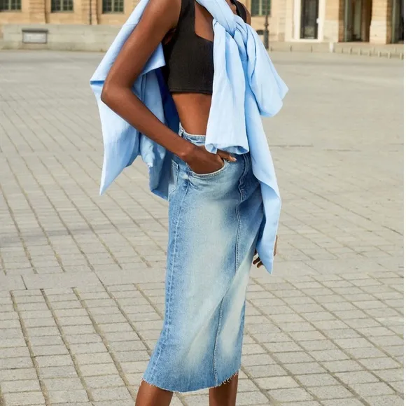 Joe’s Jeans Dora Denim Midi Pencil Skirt