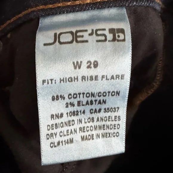 Joe's Jeans High Rise Flare Leg Dark Wash Denim Jeans