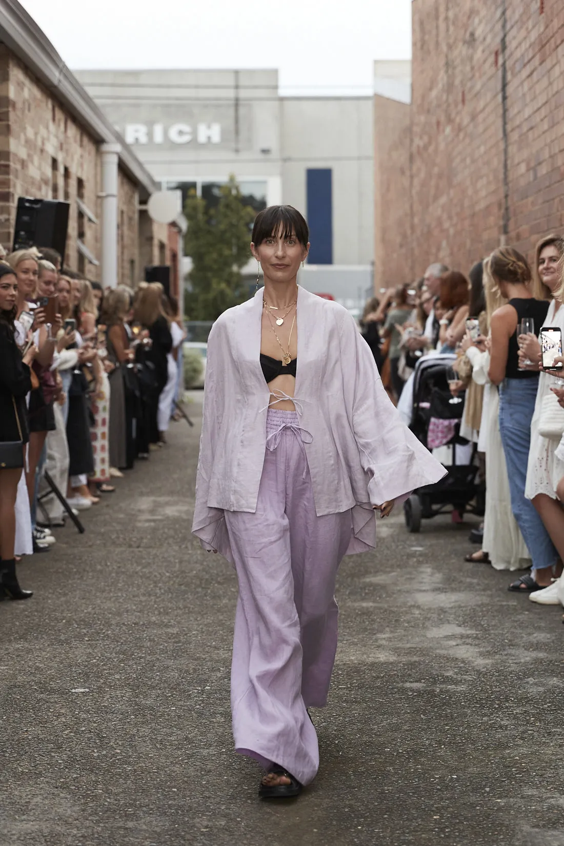 Jonathan Wide Leg Linen Pant Lilac