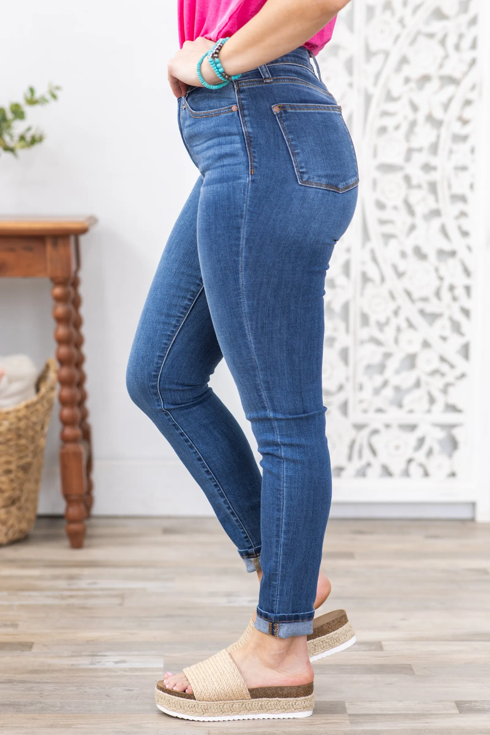 Judy Blue Cuffed Hem Skinny Jean