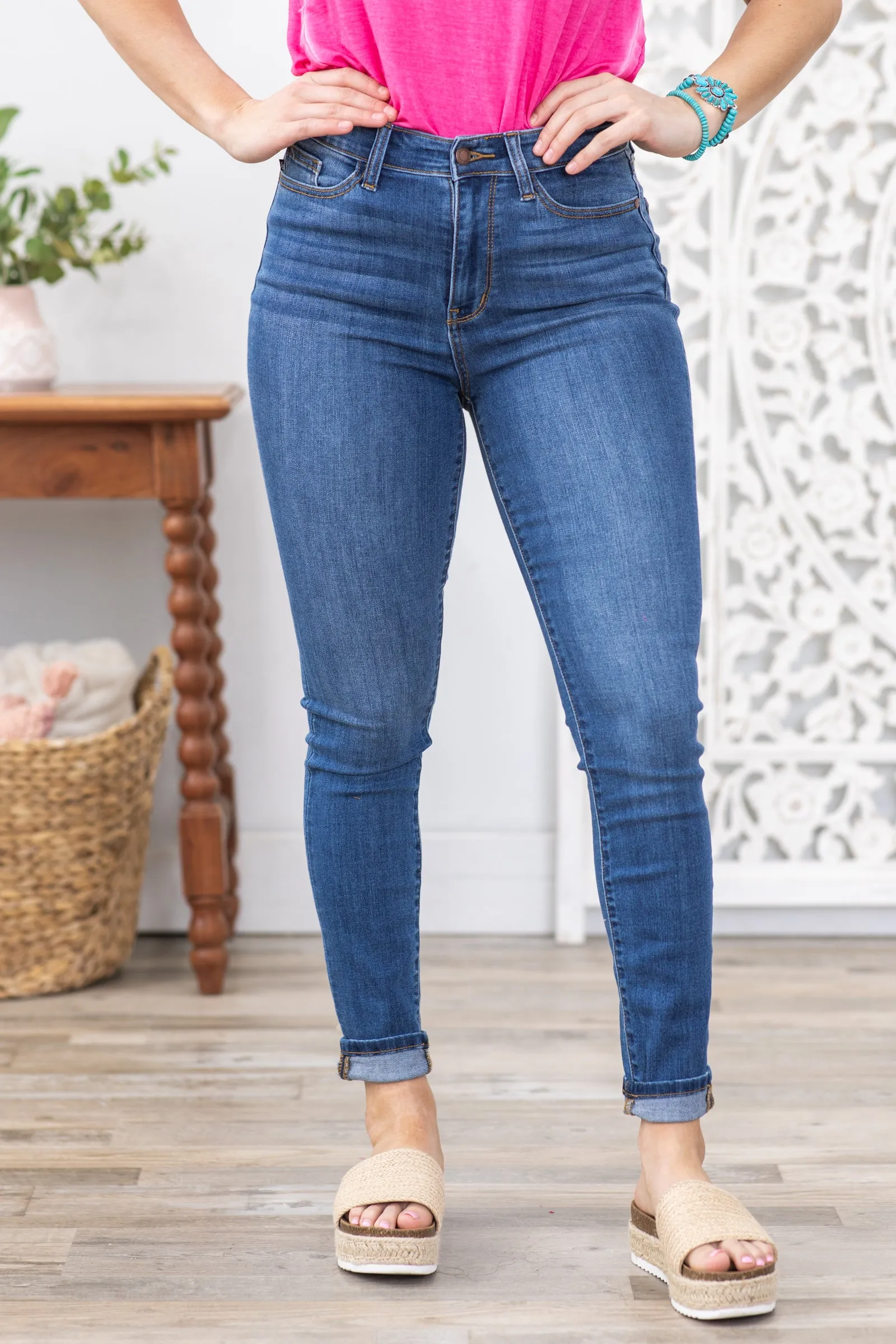 Judy Blue Cuffed Hem Skinny Jean