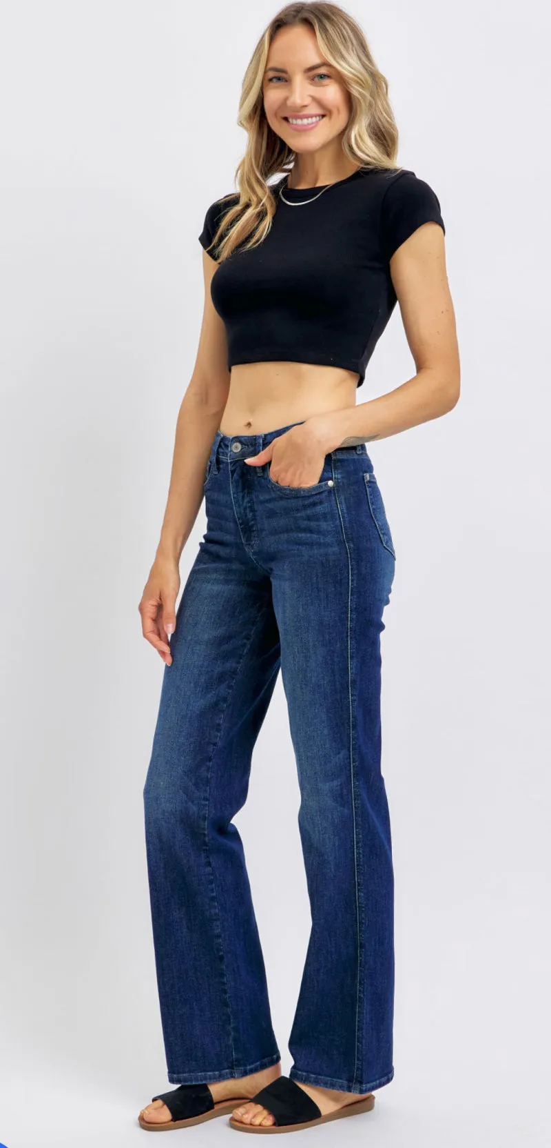 Judy Blue Mid Rise Straight Jeans