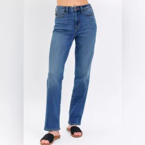 Judy Blue Women’s Shannon High-Rise Straight Leg Jeans Blue Size 16W