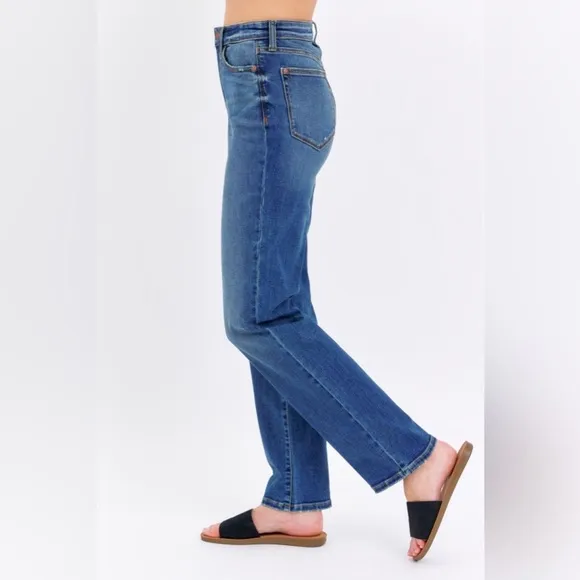Judy Blue Women’s Shannon High-Rise Straight Leg Jeans Blue Size 16W