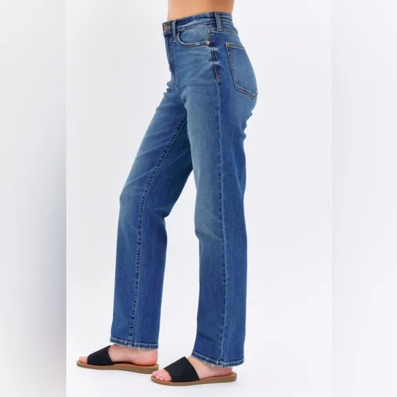 Judy Blue Women’s Shannon High-Rise Straight Leg Jeans Blue Size 16W