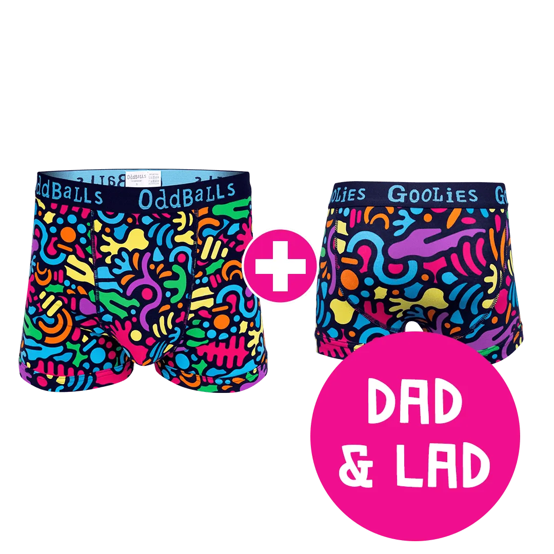 Jurassic Dad & Lad Bundle - Mens Boxer Shorts & Kids Boxer Shorts Bundle