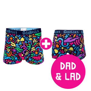 Jurassic Dad & Lad Bundle - Mens Boxer Shorts & Kids Boxer Shorts Bundle