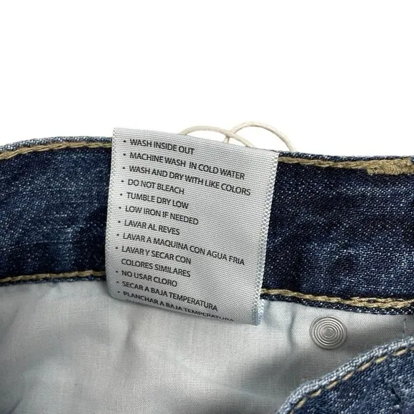 KANCAN JEANS FINLEY STRAIGHT LEG HIGH RISE SIZE 5/26 100% COTTON DARK WASH NWT