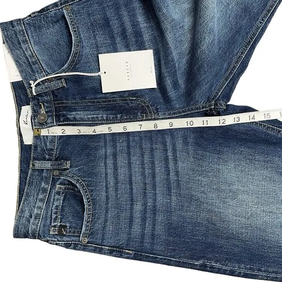 KANCAN JEANS FINLEY STRAIGHT LEG HIGH RISE SIZE 5/26 100% COTTON DARK WASH NWT