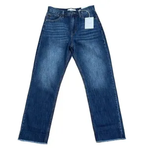 KANCAN JEANS FINLEY STRAIGHT LEG HIGH RISE SIZE 5/26 100% COTTON DARK WASH NWT