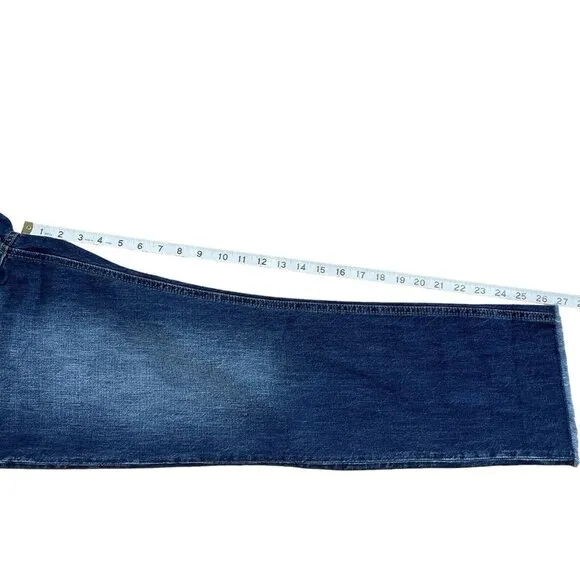 KANCAN JEANS FINLEY STRAIGHT LEG HIGH RISE SIZE 5/26 100% COTTON DARK WASH NWT