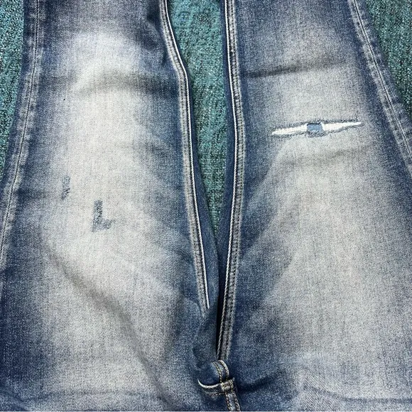 Kancan Patched Straight Leg Jeans High Rise