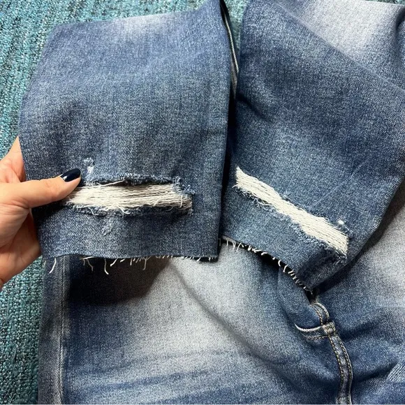 Kancan Patched Straight Leg Jeans High Rise