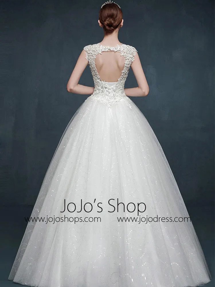 Keyhole Back Lace A-line Wedding Dress