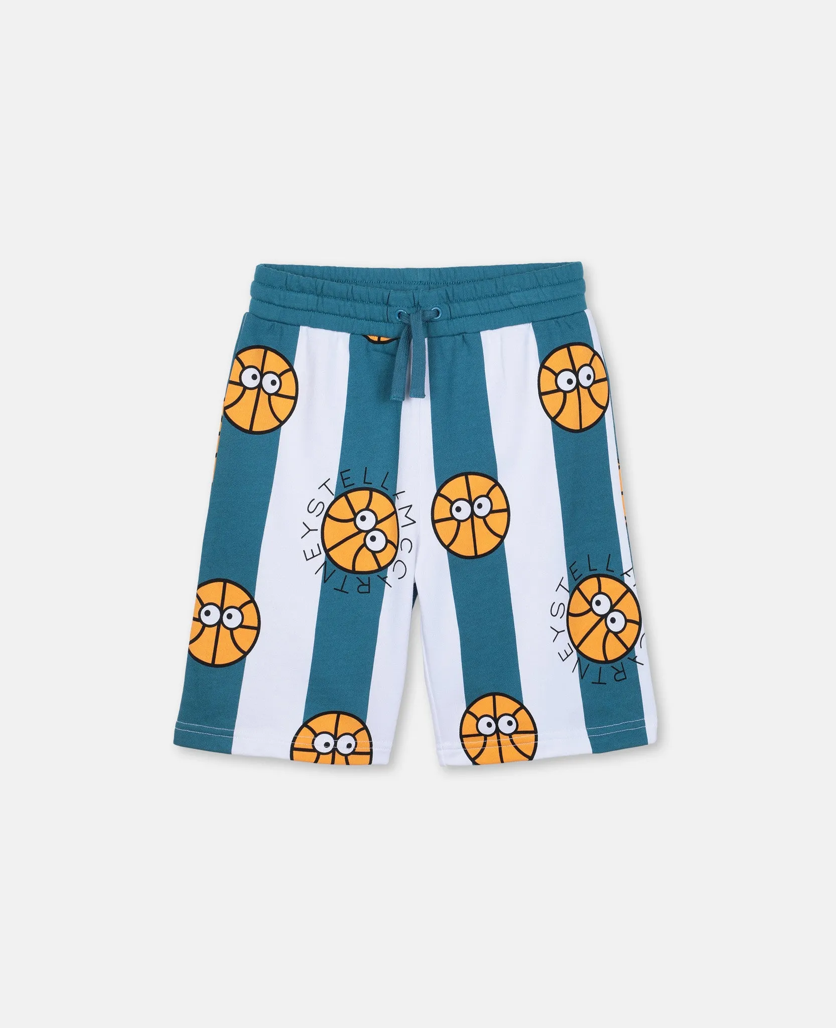 KID BOY STRIPED BASKETBALL SHORTS,BLUE