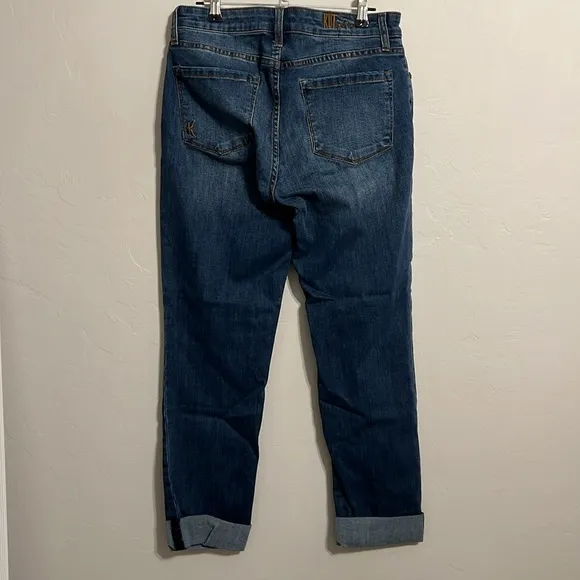 KUT from the Kloth Carrie Roll Cuff Boyfriend Straight Jeans